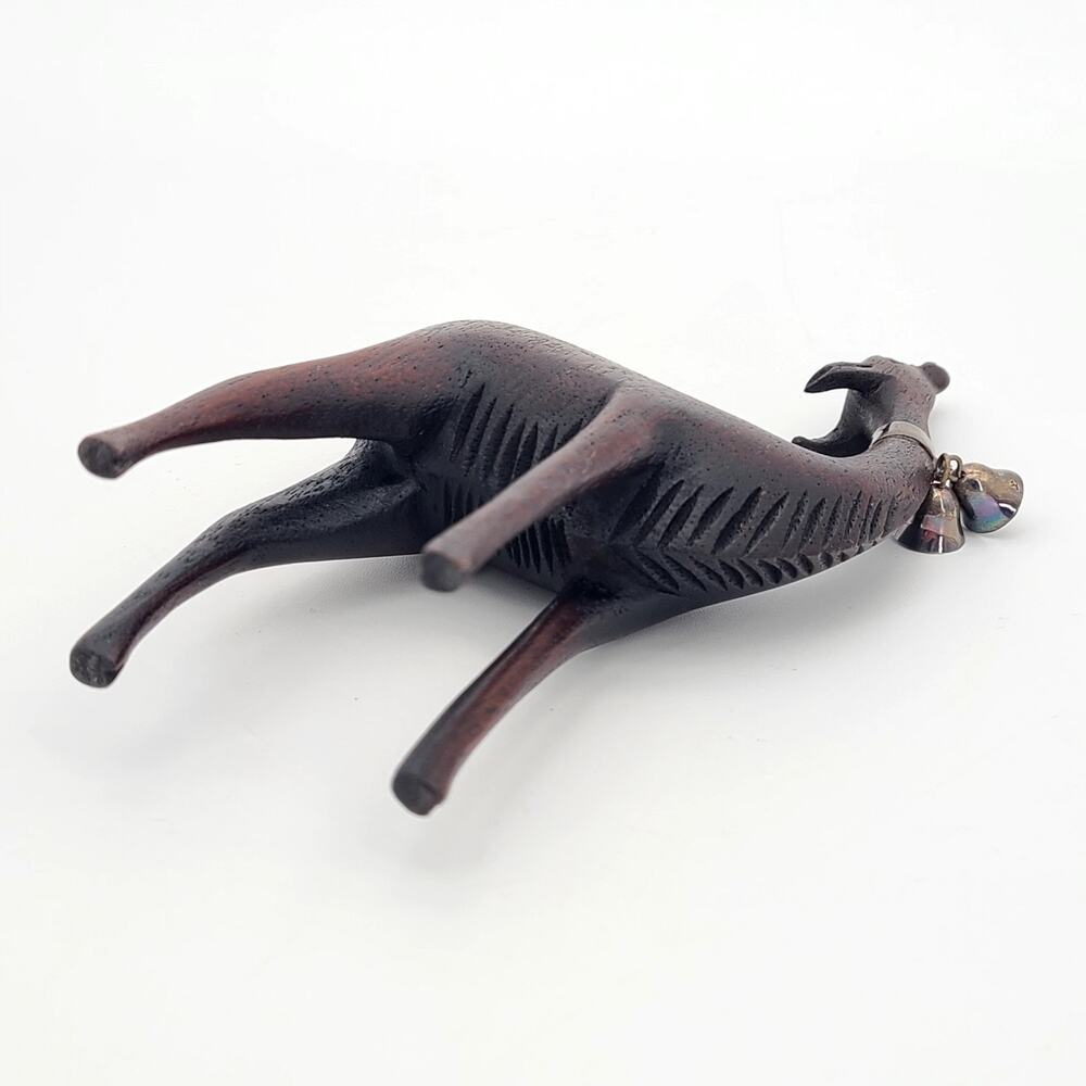Vintage Wood Hand Carved Llama Alpaca Figurines with Sterling Silver Bells Peru - Picture 8 of 8